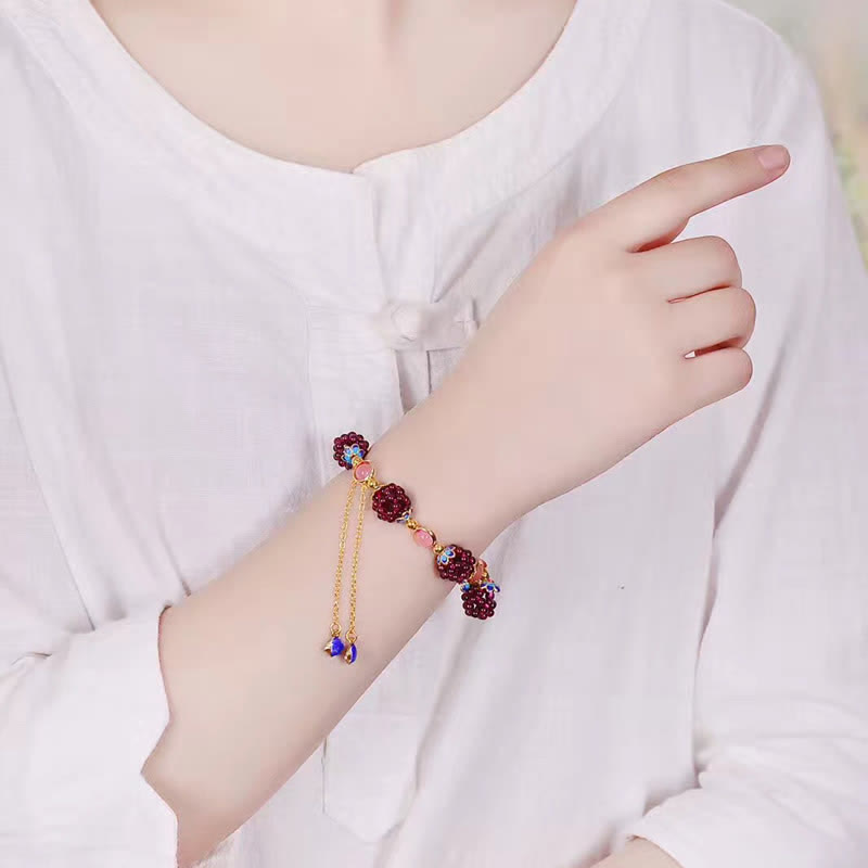 Pulsera Calm Granate Tibetano Buddha Stones