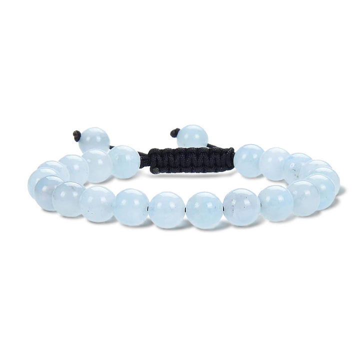 Pulsera de macramé ajustable unisex con cuentas de cristal de piedras preciosas de poder curativo natural de Buddha Stones - Aguamarina - image 7