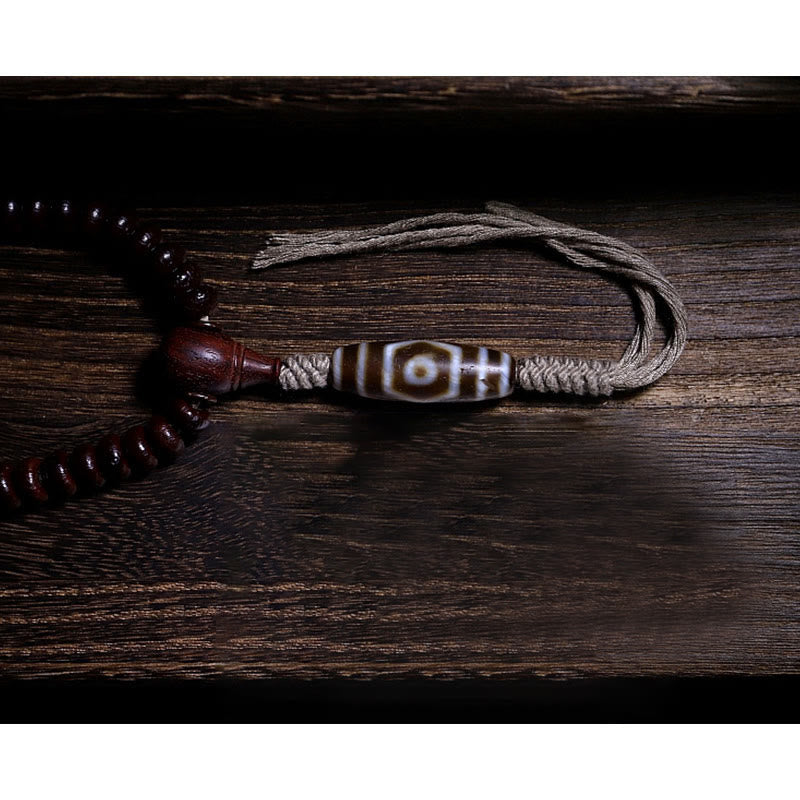 Buddha Stones naturales del Tíbet 108 cuentas de Mala semilla de Bodhi púrpura cuentas Dzi de tres ojos pulsera de armonía Dorje de cobre