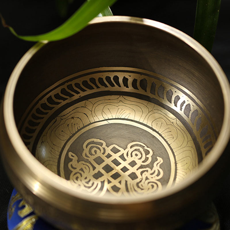 Cuenco con sonido de meditación tibetana con Buddha Stones hecho a mano para curación y atención plena, juego de cuencos para cantar