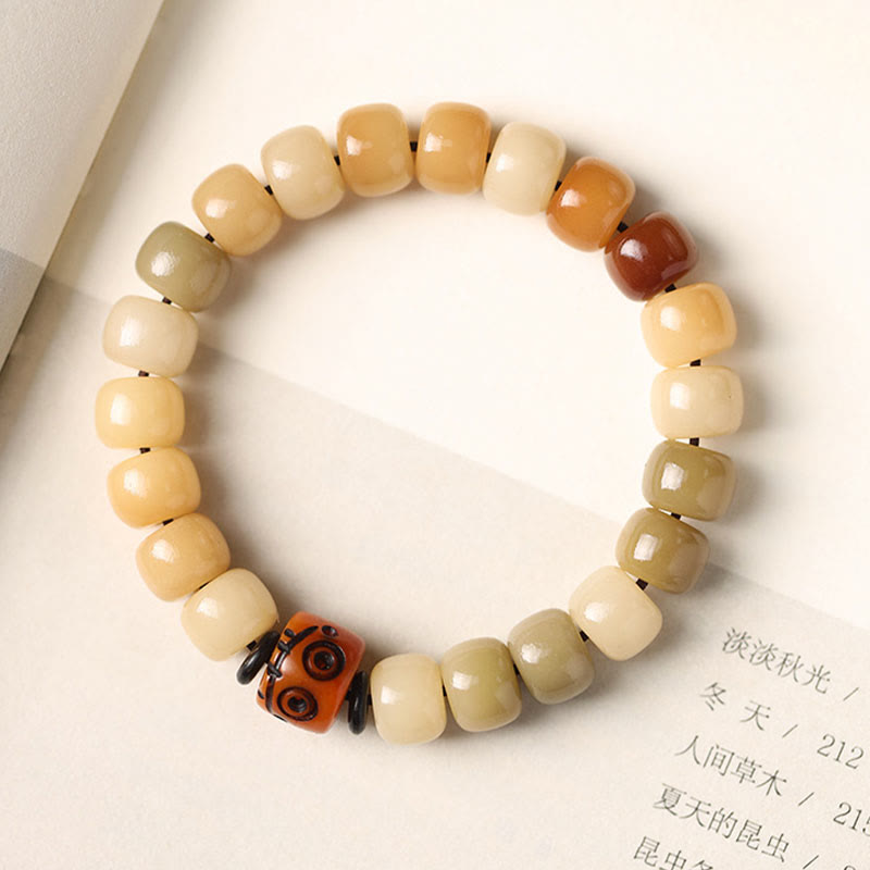 Buddha Stones Semilla Bodhi Natural El Señor del Bosque Cadáver Om Mani Padme Hum Pulsera de Sabiduría