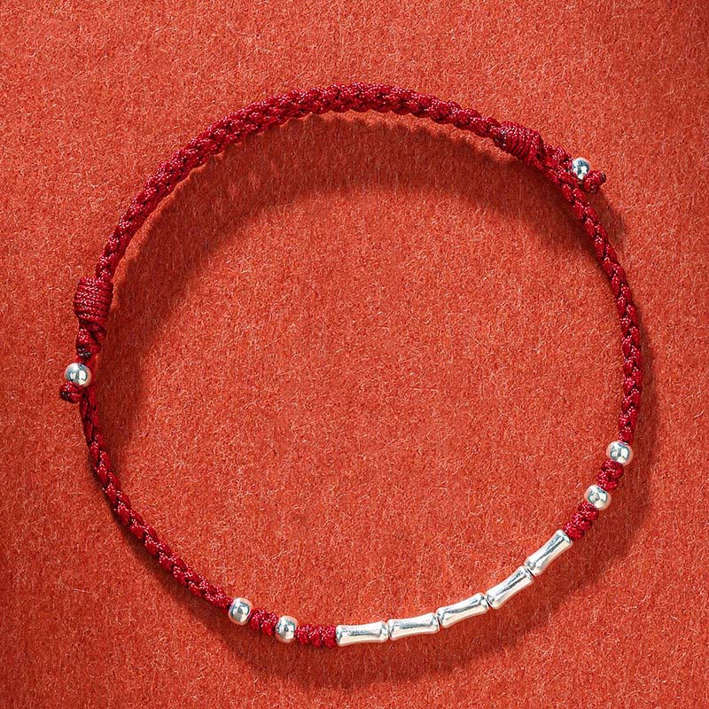 Pulsera de cuerda trenzada de protección de bambú multicolor hecha a mano con Buddha Stones Tíbet