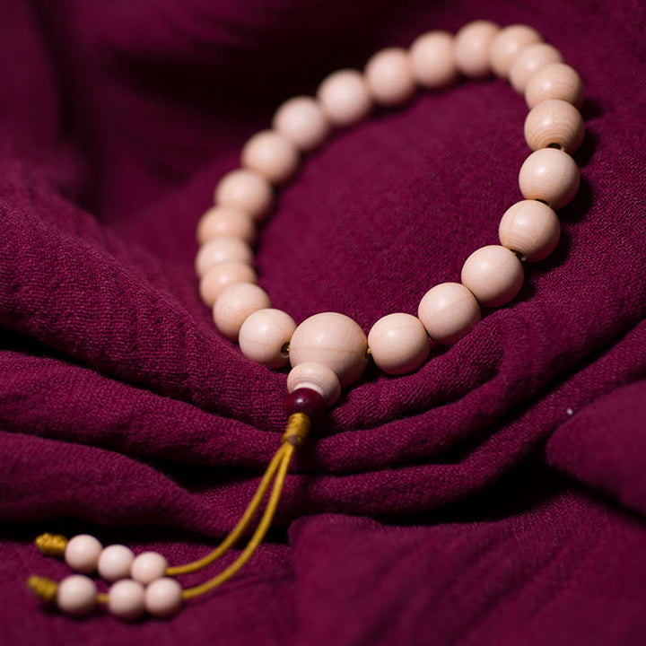 Buddha Stones Natural Abelia Biflora Madera Bendición Muñeca Mala