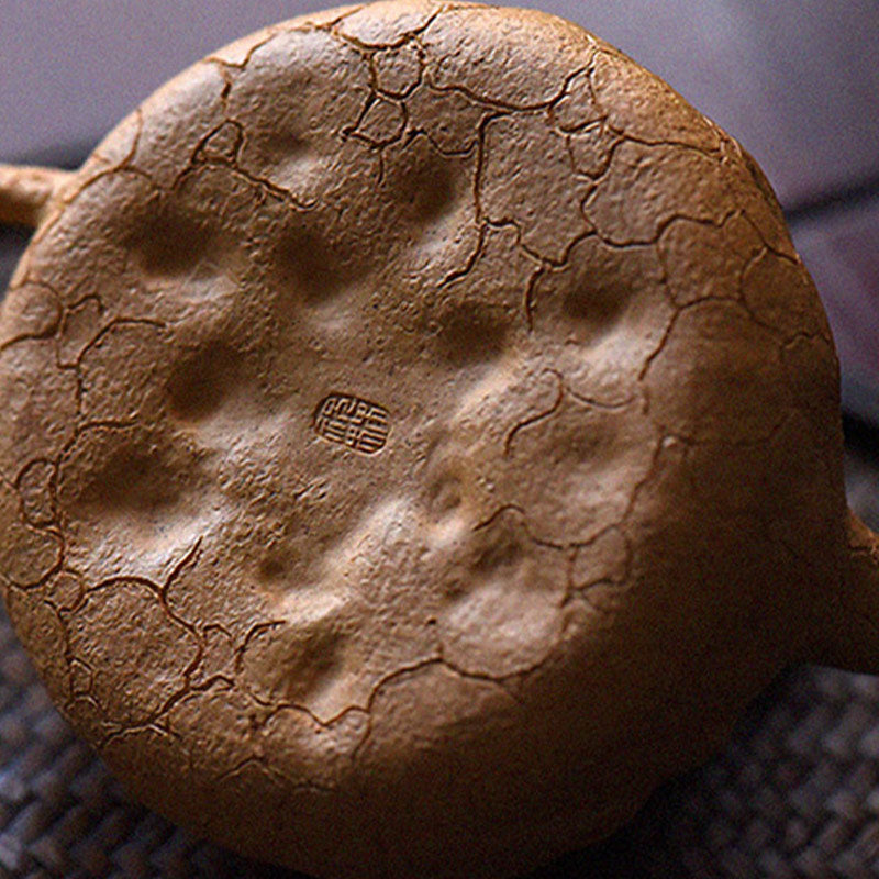 Tetera de kungfú de arcilla púrpura con textura de árbol Vintage hecha a mano con Buddha Stones 220ml