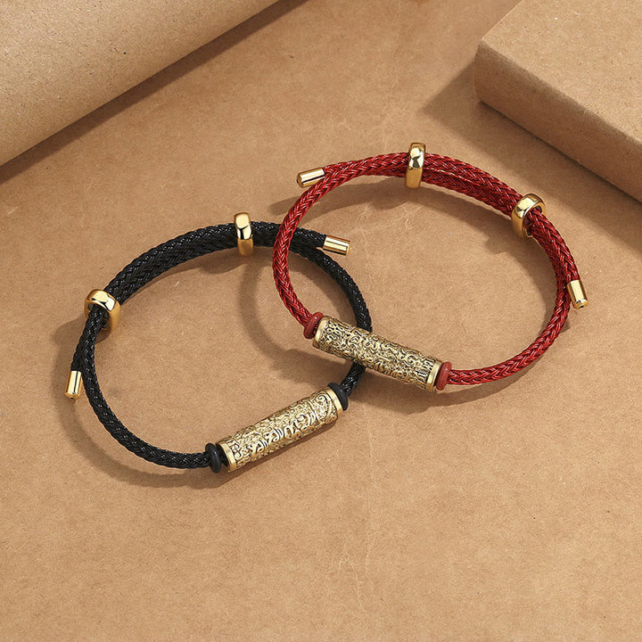 Pulsera trenzada de fuerza de protección de cuerda Tai Sui hecha a mano con Buddha Stones Tíbet
