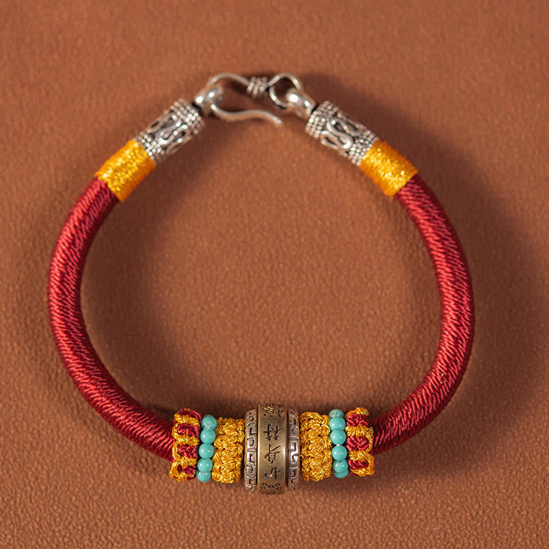 Pulsera trenzada de protección de la suerte con nudo King Kong, amuleto tibetano hecho a mano con Buddha Stones - Rojo - 19 cm para rango de peso (90-100 kg) - image 0