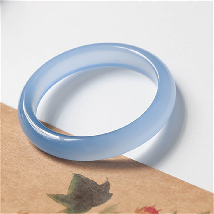 Brazalete de equilibrio emocional de calcedonia azul