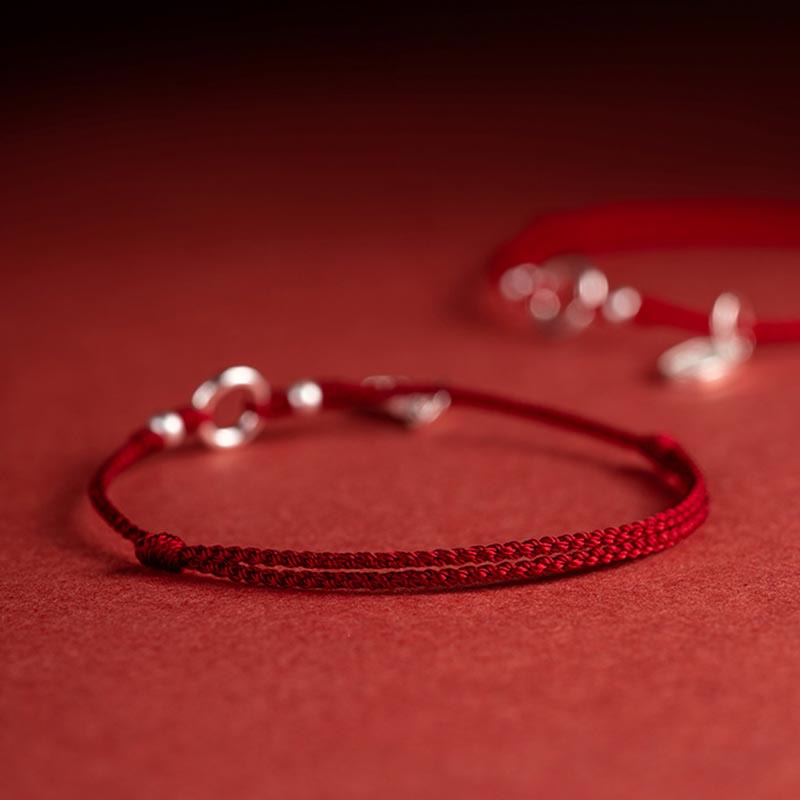 Pulsera de hilo rojo con hebilla de loto, paz, alegría, suerte, fortuna, plata de ley 925 , Buddha Stones - image 13