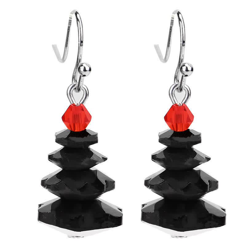Pendientes colgantes curativos de paz con amatista y árbol de Navidad con varios cristales