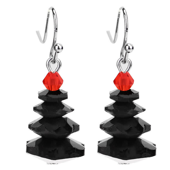 Pendientes colgantes curativos de paz con amatista y árbol de Navidad con varios cristales