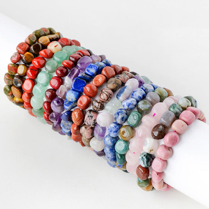 Pulsera de conciencia espiritual de piedra de cristal de forma irregular natural