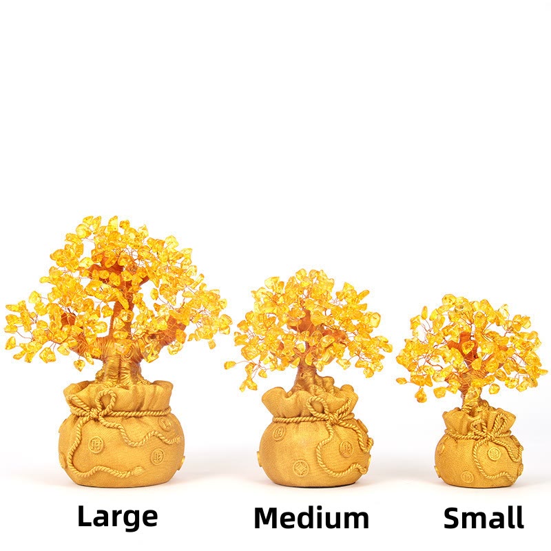 Buddha Stones Adorno de piedras preciosas de árbol de dinero de citrino natural - Feng Shui para la prosperidad - image 11