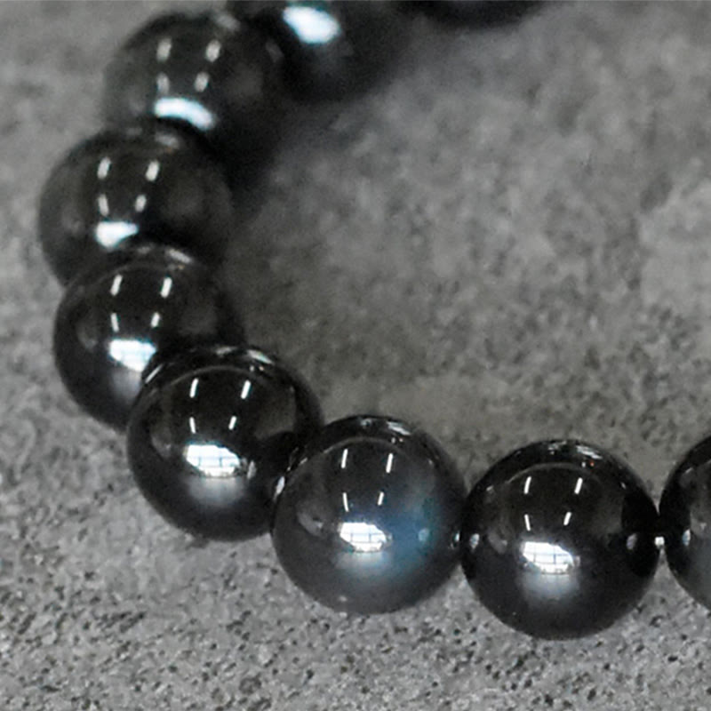 Pulsera de transformación positiva con cuentas de cobre y obsidiana arcoíris de Buddha Stones