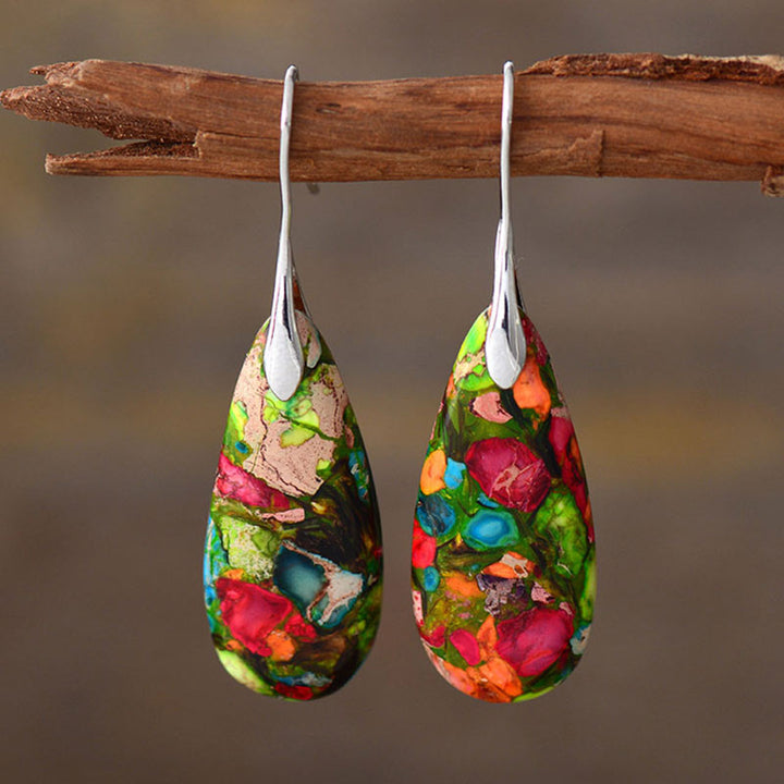 Pendientes de la felicidad del cristal de la piedra del emperador de las Buddha Stones