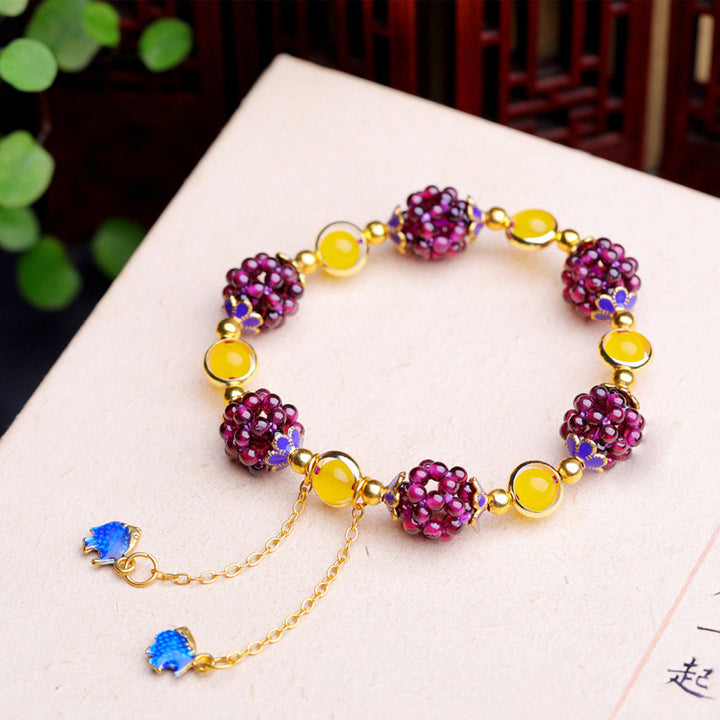 Pulsera Calm Granate Tibetano Buddha Stones