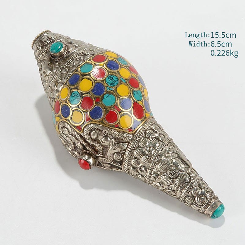 Concha tibetana hecha a mano Natural Shankha colorida concha marina riqueza decoración del hogar