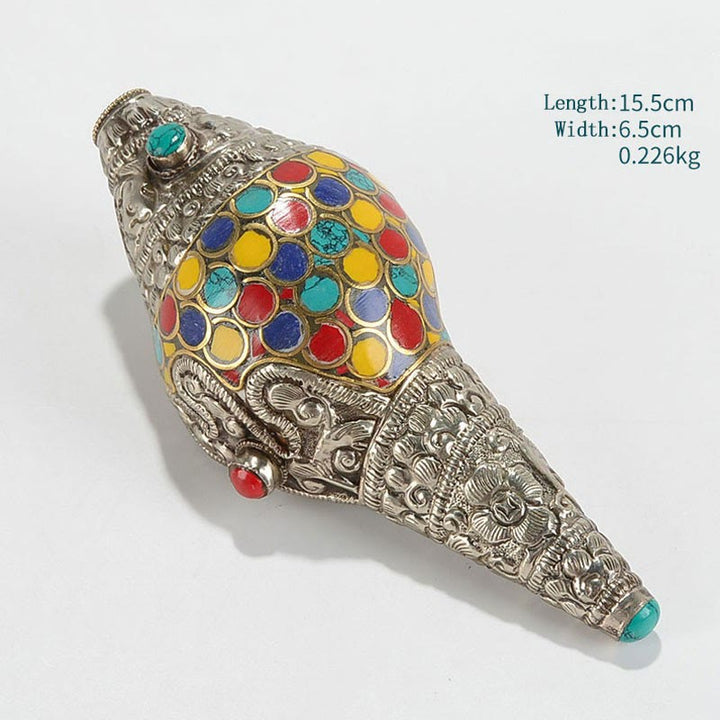 Concha tibetana hecha a mano Natural Shankha colorida concha marina riqueza decoración del hogar