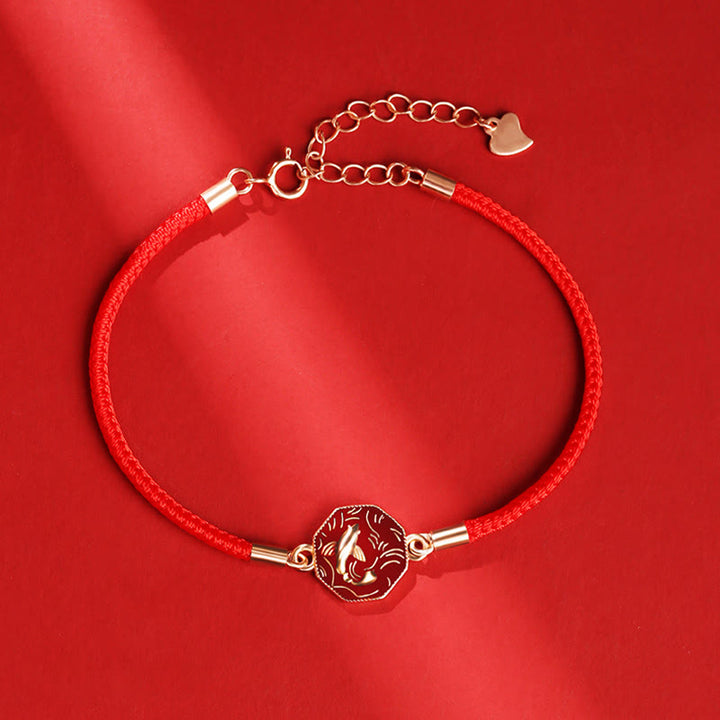 Pulsera trenzada hecha a mano con Buddha Stones, plata de ley 925, suerte, pez Koi, cambio de color, riqueza