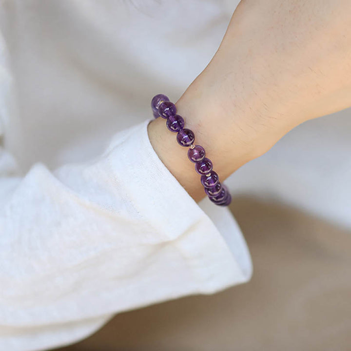 Pulsera curativa de estrella de luna de cristal de amatista