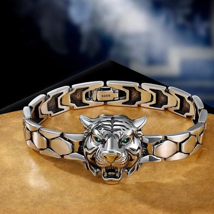 Pulsera curativa con diseño de cabeza de tigre de Buddha Stones