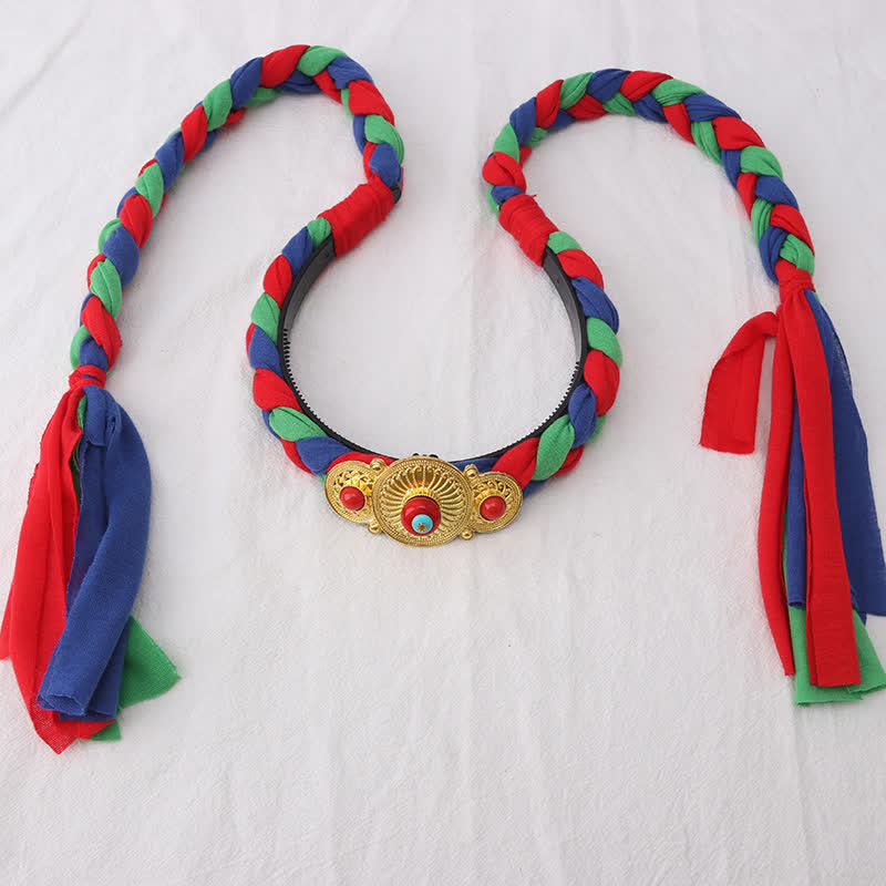 Accesorios para el cabello con cuentas de borlas coloridas tibetanas - image 3