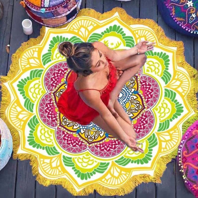 Decoración de estera de armonía con Mandala tibetano de Buddha Stones