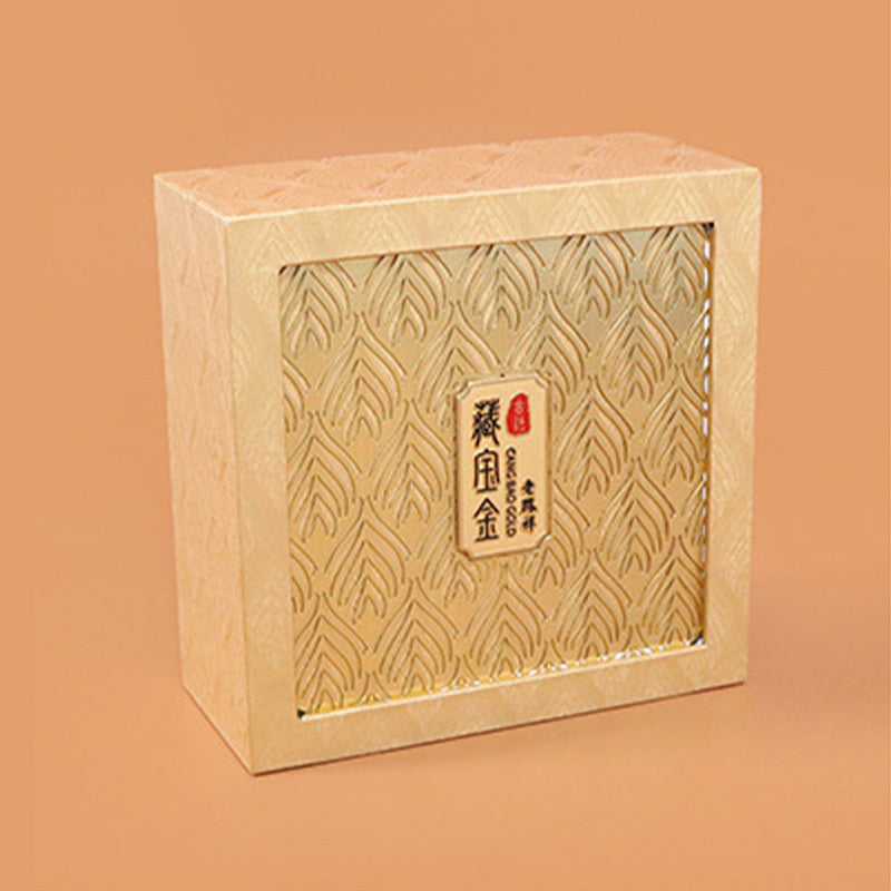 Caja de regalo con patrón de plumas de almacenamiento de joyería retro