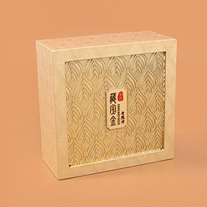 Caja de regalo con patrón de plumas de almacenamiento de joyería retro