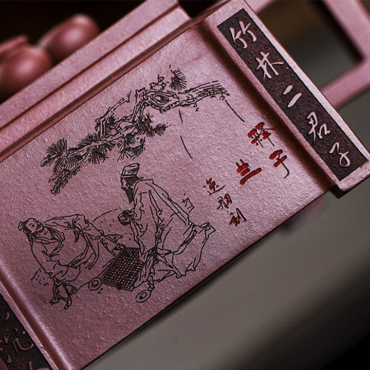 Buddha Stones Yixing, todo hecho a mano, Gomoku, juego de ajedrez, tetera cuadrada de Kung Fu de arcilla púrpura, 280ml