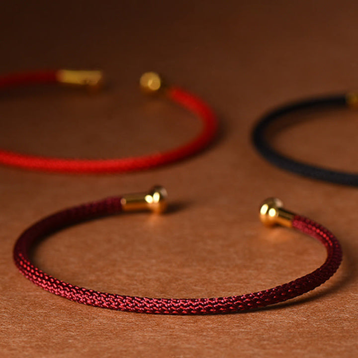 Pulsera de cuerda trenzada de la suerte hecha a mano con diseño simple de Buddha Stones - image 9