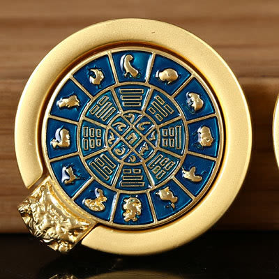 Soporte de anillo para teléfono tibetano Om Mani Padme Hum Peace, decoraciones universales para teléfono - Nueve palacios azules y ocho trigramas - image 22