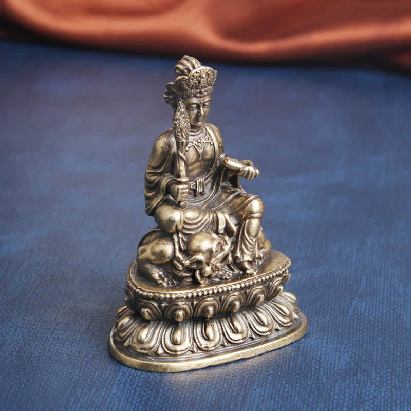 Decoración de estatua de cobre Manjusri Bodhisattva Serenity - image 1