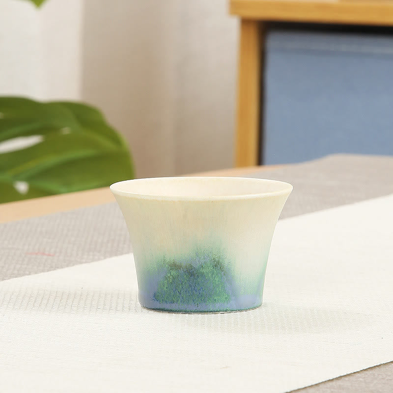 Tazas de té de cerámica verde creativas de Buddha Stones, tazas de té de Kung Fu