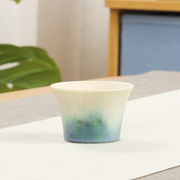 Tazas de té de cerámica verde creativas de Buddha Stones, tazas de té de Kung Fu