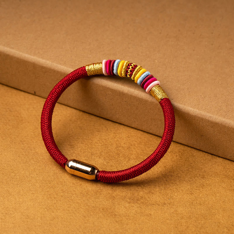 Pulsera trenzada con hebilla magnética hecha a mano con nudo King Kong tibetano de Buddha Stones