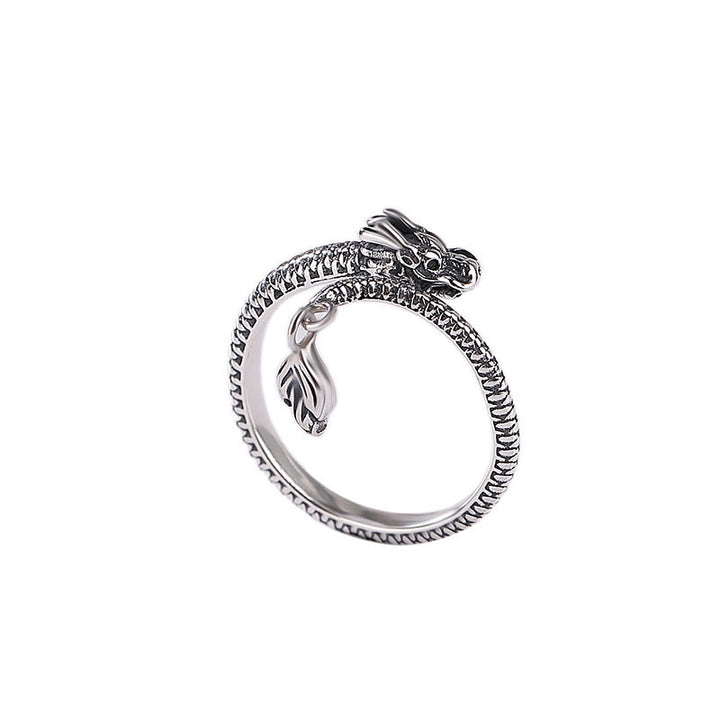 Anillo ajustable de plata de ley 925 con Buddha Stones , diseño vintage del Año del Dragón, protección de la suerte - image 23