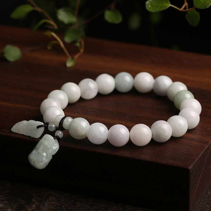Pulsera de éxito de manzana con Buddha Stones Pi Xiu de jade natural con piedras de Buda
