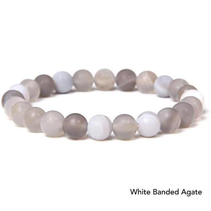 Pulsera con cuentas de equilibrio de cristal de piedra de ágata natural