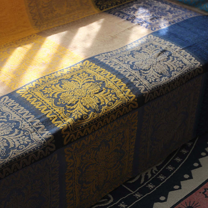 Manta acogedora teñida a mano con estampado de flores coloridas tibetanas de Buddha Stones