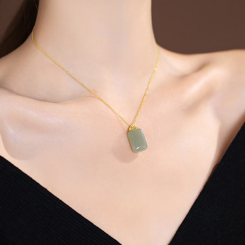 Plata de Ley 925 Natural Hetian Jade cian Jade suerte riendo Buda mariposa collar colgante - image 45