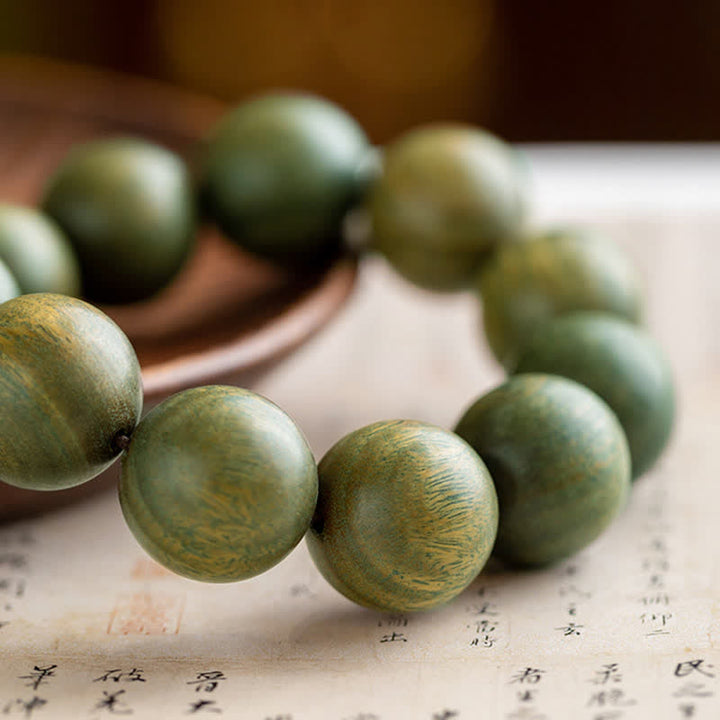 Pulsera de curación calmante de sándalo verde tibetano