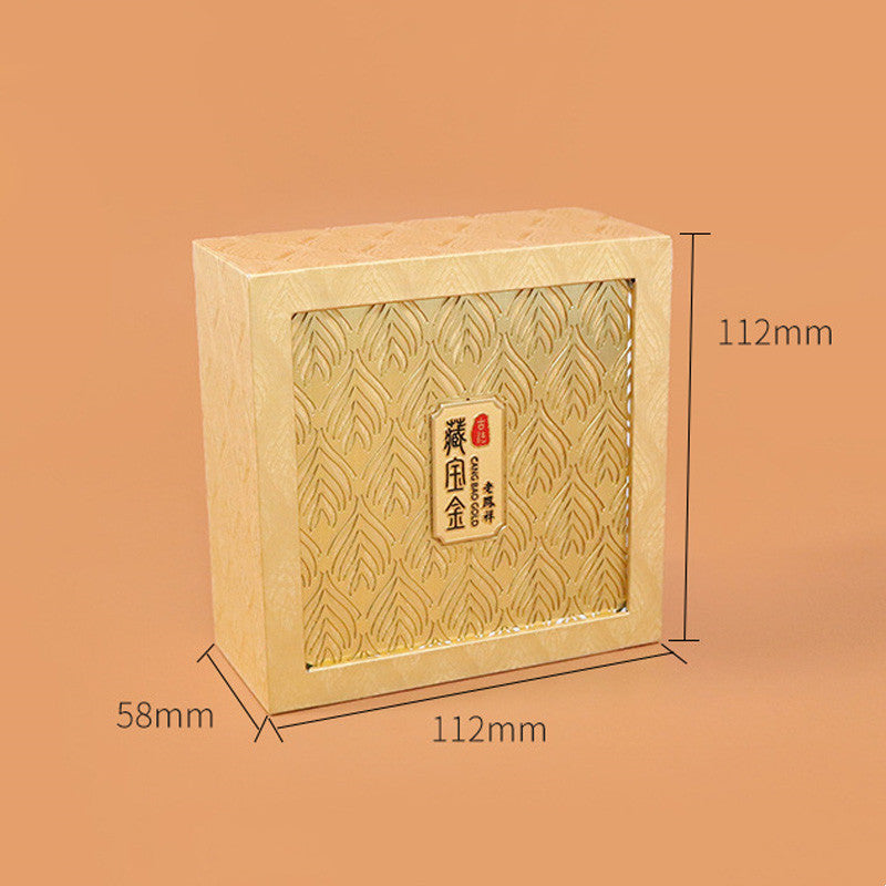 Caja de regalo con patrón de plumas de almacenamiento de joyería retro