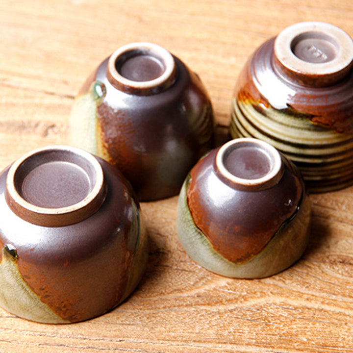 Buddha Stones Vintage marrón Beige horno cambio taza de té de cerámica Kung Fu taza de té tazón