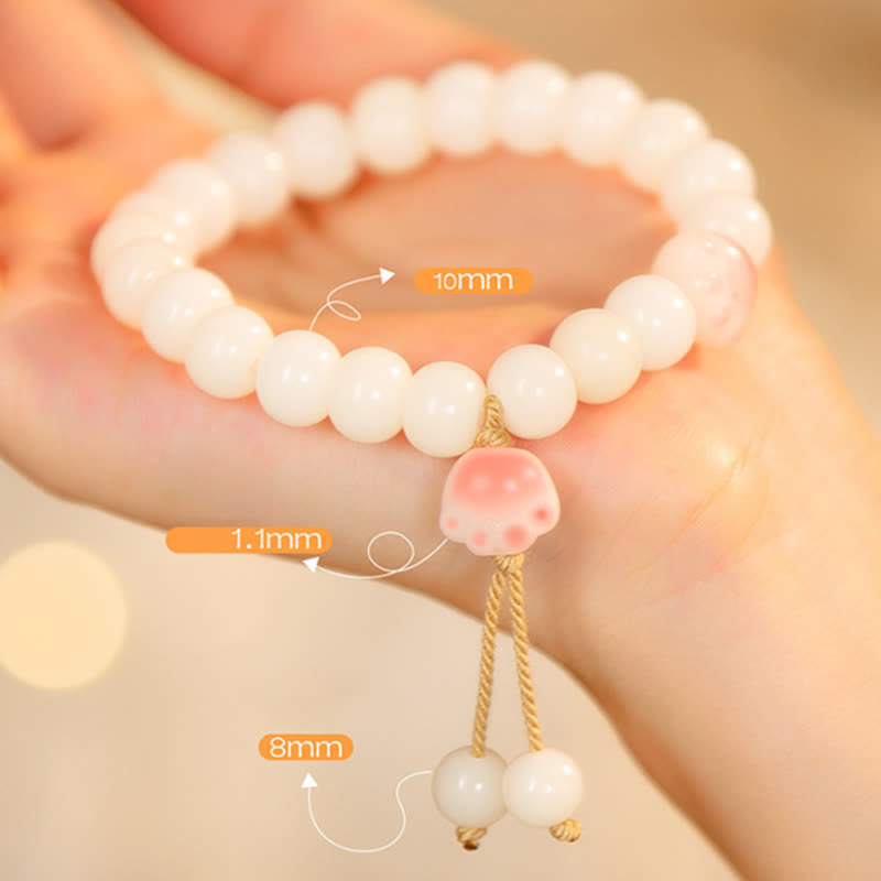 Pulsera de la paz con Buddha Stones, semillas naturales de Bodhi, pata encantadora, pata de gato de la suerte - image 8