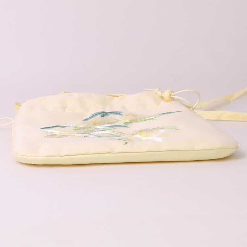 Buddha Stones Lotus Peony Epiphyllum Phoenix Suzhou bordado algodón lino Tote bandolera bolso de hombro bolso