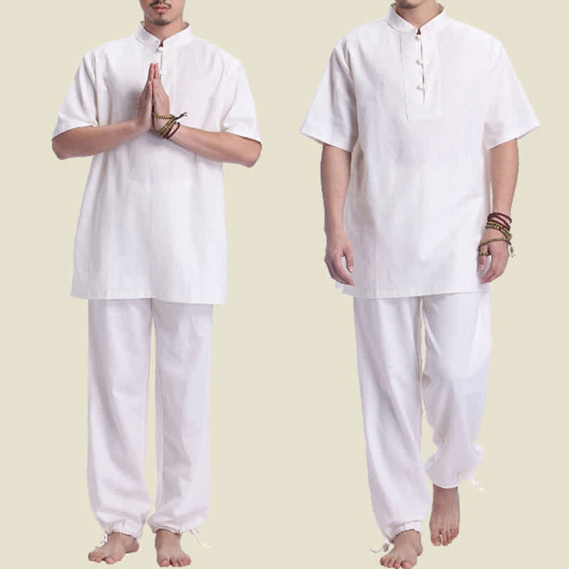 Conjunto de ropa de lino y algodón para hombre, meditación Zen espiritual, Buddha Stones, práctica de oración - image 4