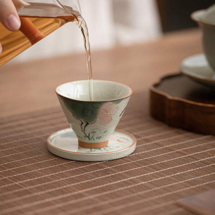 Taza de té de cerámica con Buddha Stones, bote de caqui, pez Koi, loto, taza de té de Kung Fu, 50ml