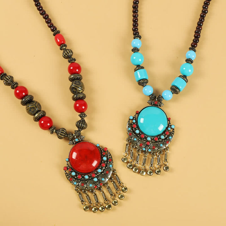 Accesorios para el cabello con borlas y cuentas retro tibetanas