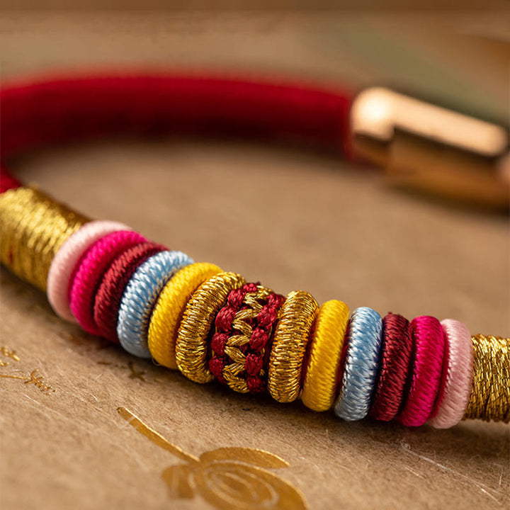 Pulsera trenzada con hebilla magnética hecha a mano con nudo King Kong tibetano de Buddha Stones