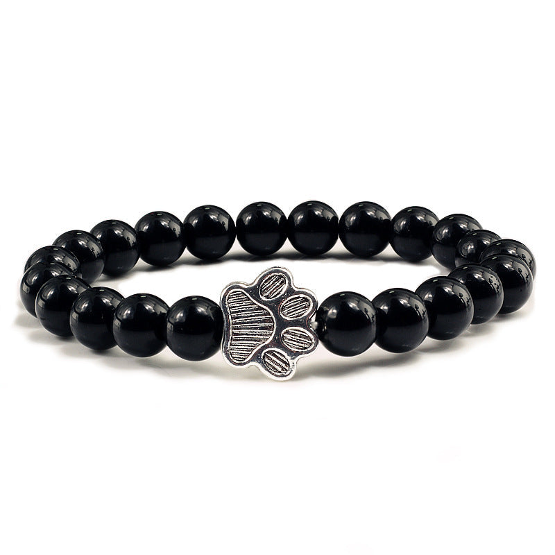 Pulsera de piedra Buddha Stones “Save A Dog” - Cuentas negras brillantes - image 11